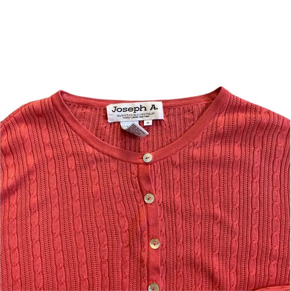 Joseph A 100% Silk Ribbed Comfy Cardigan M - Picture 2 of 6